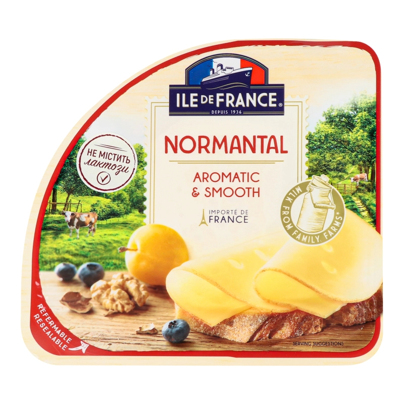 Сир напівтвердий нарізка Normantal Ile De France 150г