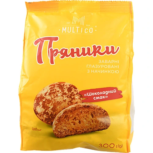 Пряники Multico 300г шоколадний смак заварні гл