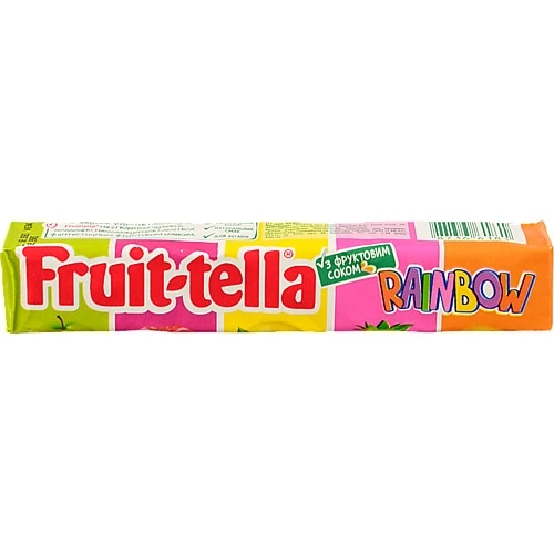 Цукерки жувальні Полуниця-апельсин-малина-лимон-яблуко Rainbow Fruit-tella м/у 41г