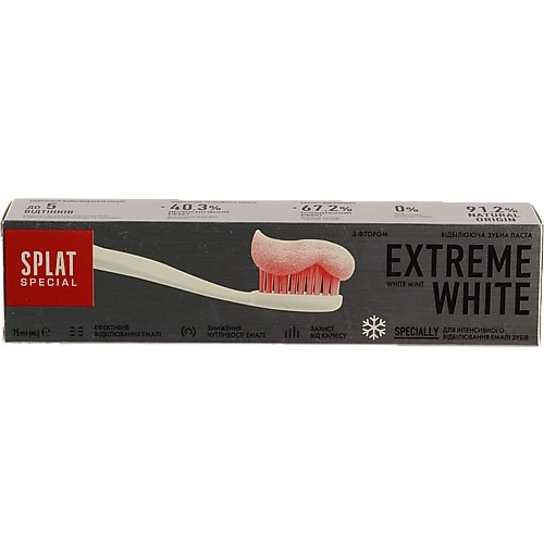 Паста зубна відбілювальна Extreme White Special Splat 75мл