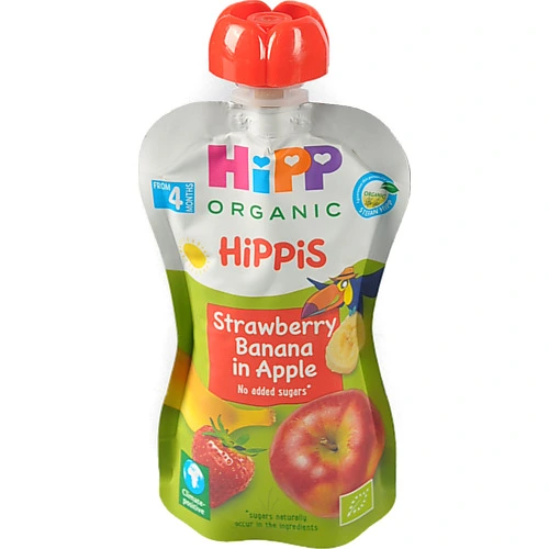 Пюре HiPP 100г яблуко полуниця банан