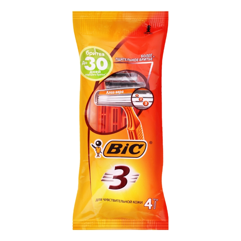 Станок для гоління чоловічий одноразовий 3 BIC 4шт