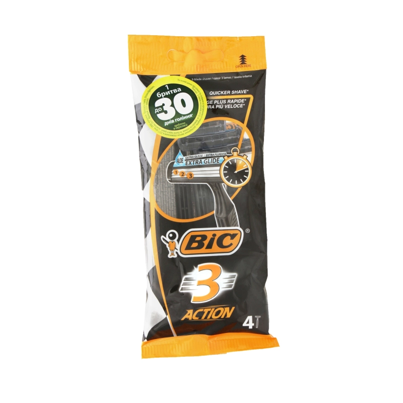 Станок для гоління чоловічий одноразовий Action BIC 4шт