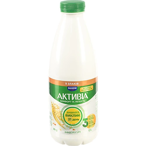 Біфідойогурт Активія 800мл 1.5% 5 злаків