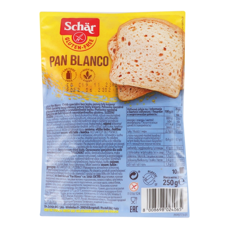Хліб нарізний білий без глютену Pan Blanco Schar м/у 250г