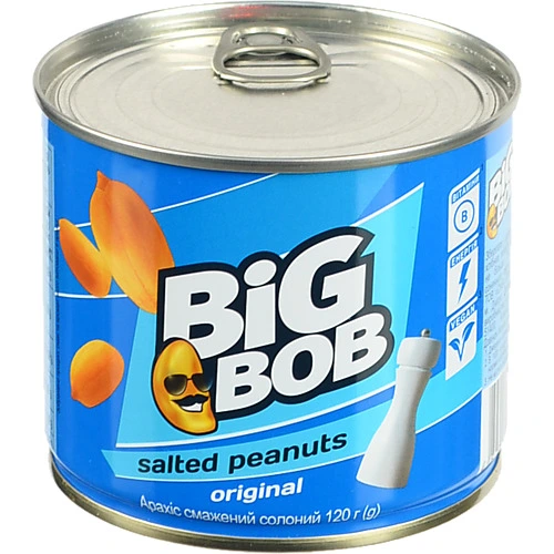 Арахiс Big Bob 120г солоний смажений з.б