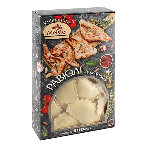 Равіолі Кулінаріум Майстер 500г з мясом кролика заморожені