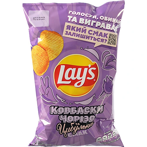 Чипси картопляні Ковбаски Чорізо та цибулька Lay's м/у 95г