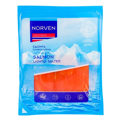 Сьомга нарізка Norven 70г слабосолона в/у