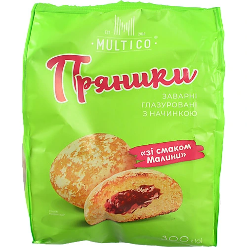 Пряники Multico 300г малина заварні глазуровані