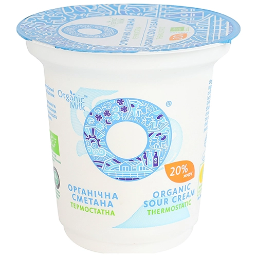 Сметана Органік Мілк 250г 20% ст.