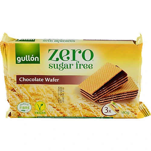Вафлі Gullon з шоколадною начинкою без цукру з підсолоджувачем м/у 3х60г