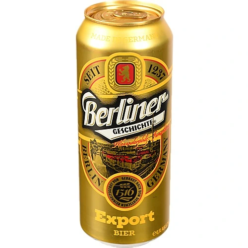 Пиво Berliner Geschichte 0.5л експорт світле фільтроване банка