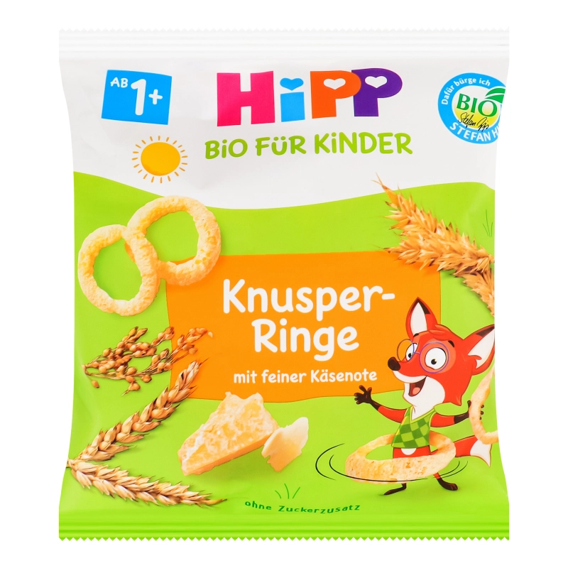 Кільця для дітей від 12міс органічні хрусткі з пармезаном Hipp м/у 25г