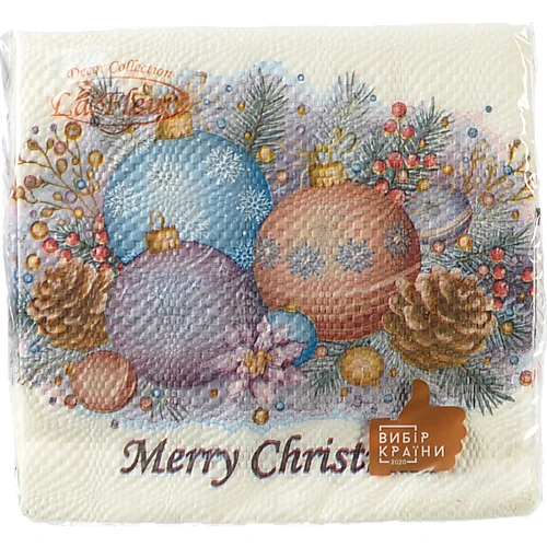 Серветка ТМ La Fleur 33х33. 2шари. 16шт. Ніжність Різдва