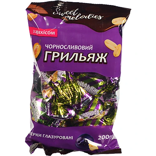 Цукерки Sweet melodies 200г грильяж чорнослив глазур
