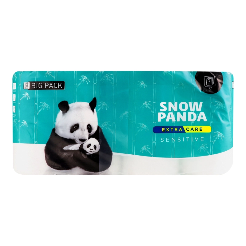 Папір туалетний 3-х шаровий Sensitive Extra Care Snow Panda 16шт