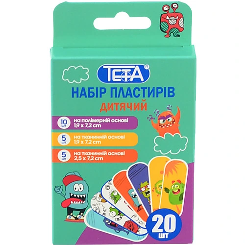 Набір пластирів д.ран Teta 20шт дитячий