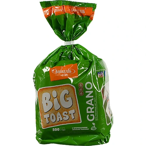 Хліб [Київхлібk [Grano Біг Тостk цільнозерновий з пророщеними зернами пшениці нарізний, 500 г