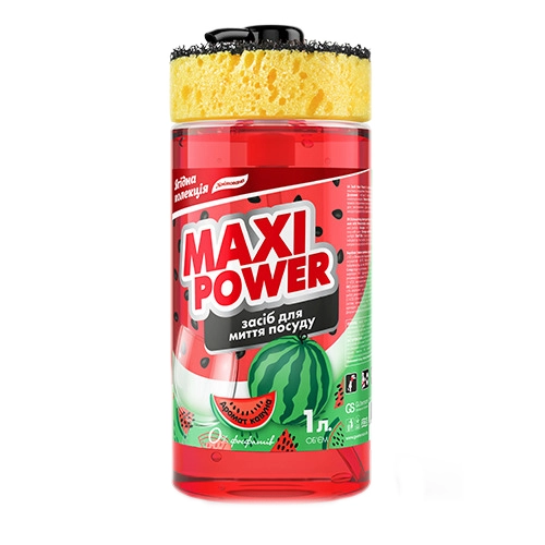 Засіб для миття посуду із запахом кавуна Maxi Power 1л