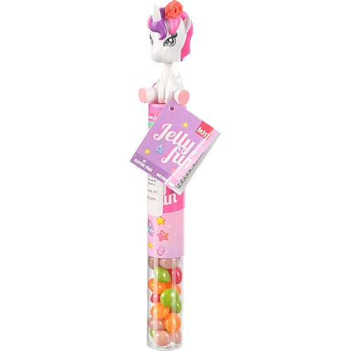 Цукерки жувальні  Beckys 25г з фруктовими смаками jelly fun unicorn