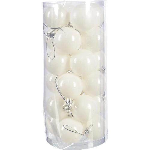 Набір новорічних куль 24шт білий діам 5cм