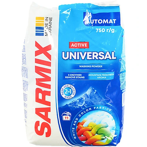 Порошок Sarmix 750г activ universal д.всіх типів прання