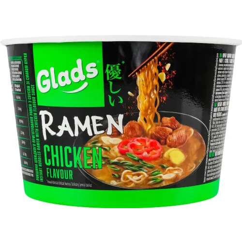 Локшина Glads Рамен соусом зі смаком курки 105г, чаша