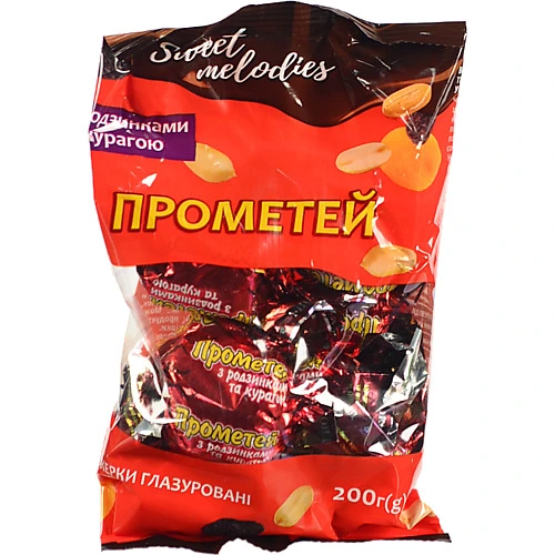 Цукерки Sweet melodies 200г прометей родзинки курага глазур