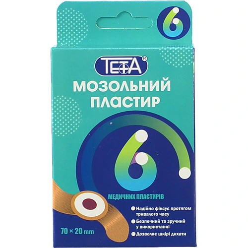 Пластир мозольний Teta 6 шт від сухих мозолів