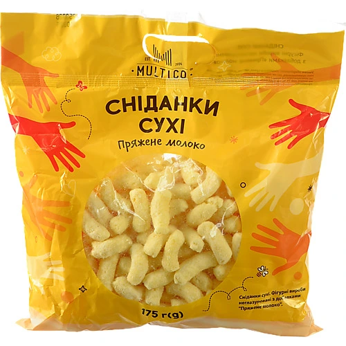 Кукурудзяні палички Multico 175г пряжене молоко