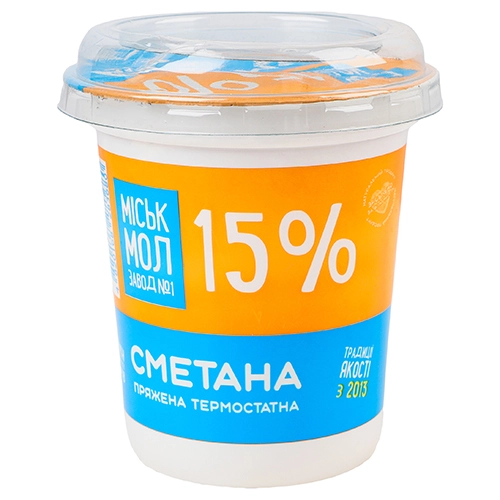 Сметана ММЗ 300г 15% пастеризована