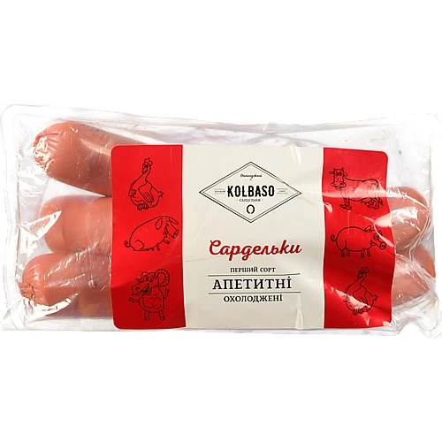 Сардельки [Апетитніk Kolbaso, першого ґатунку, вакуумна упаковка, знижка - 50%