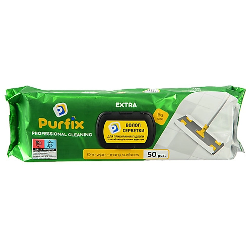Серветки д.підлоги  Purfix 50шт extra вологі