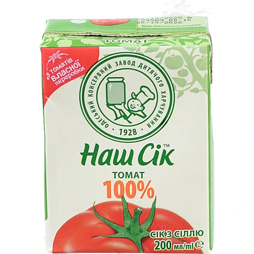 Сік Наш сік 0.2л томат