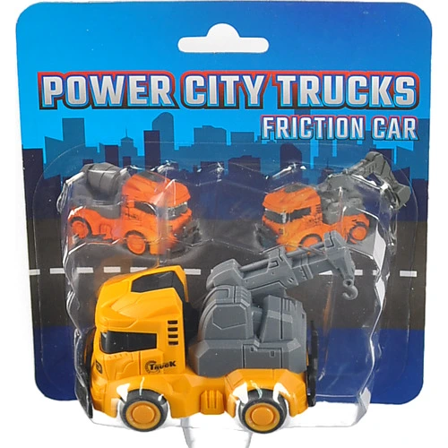 Машинка іграшкова жовта для будівництва в асортименті 85мм