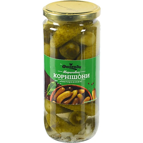 Корнішони Фазенда 460г мариновані пастеризовані
