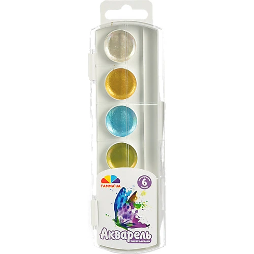 Акварель 6 кол.. перл. б п. пластик. Творчість