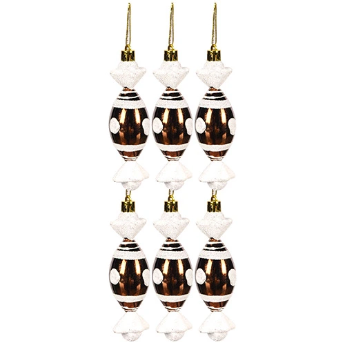Декор на ялинку 21123 цукерка чорна 6шт