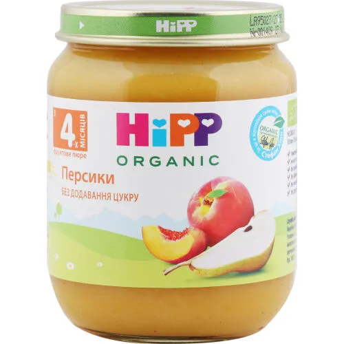 Пюре для дітей від 4міс Персики Hipp с/б 125г