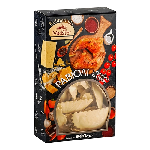 Равіолі Кулінаріум Майстер 500г з куркою та сиром замороржені