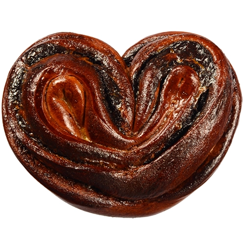 Булочка [Шоколадне серцеk з шоколадною начинкою, 110 г, власне виробництво