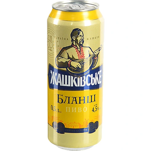 Пиво світл.неф. освітл. паст.Бланш 0.5л 4.5 ТМ Жашківське 24Б