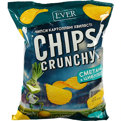 Чипси EVER 110г картопляні хвилясті сметана лук