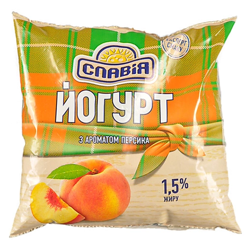 Йогурт питний Славія 400г 1.5% персик