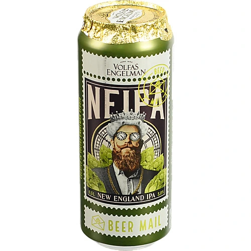 Пиво 0.5л 5% світле фільтроване пастеризоване Neipa Volfas Engelman б/б