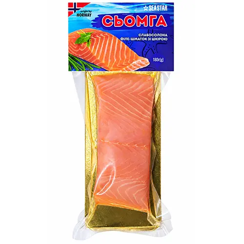 Сьомга філе Seastar 180г шматок с.с. н.ш. в.у.