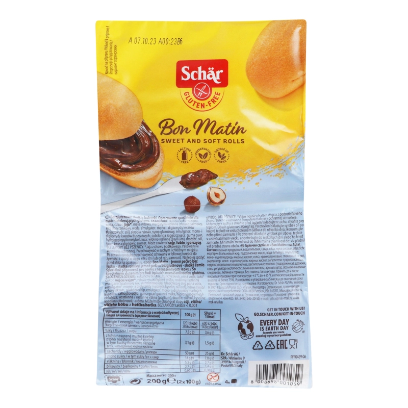 Булочки солодкі безглютенові Bon Matin Schar м/у 2х100г