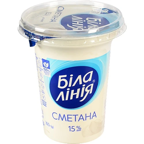 Сметана 15% Біла лінія ст 300г