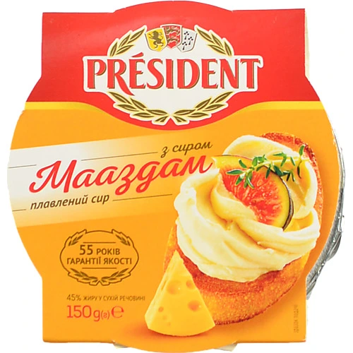 Сир пл.Президент 150г 45% мааздам ст.